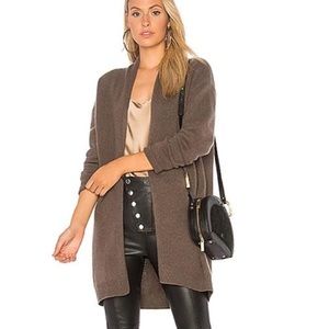 Vince Women’s Cardigan Size Small Brown Cashmere Drop Shoulder Open Cardigan